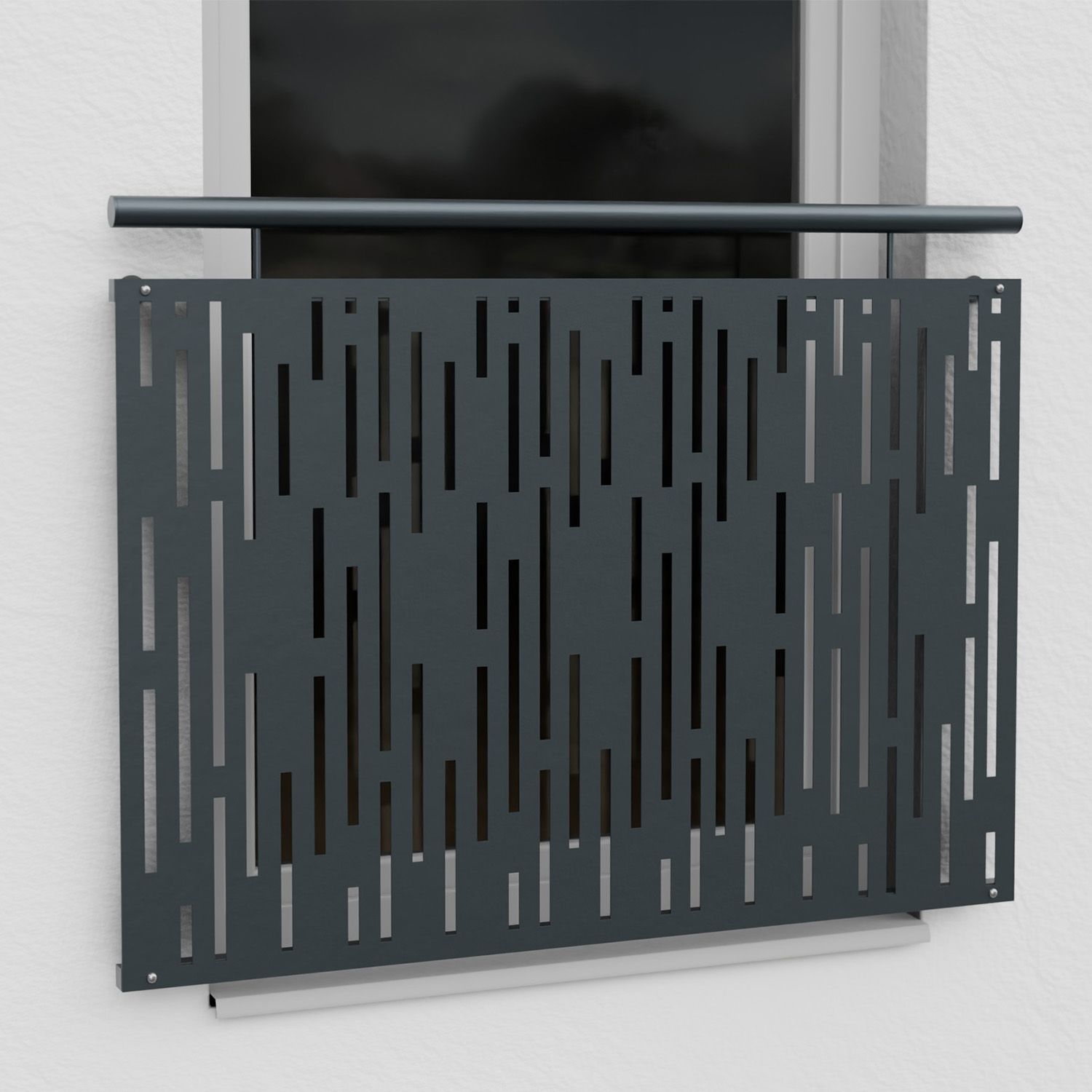 Frans Balkon Verzinkt Ontwerp Bladstrook Verticaal