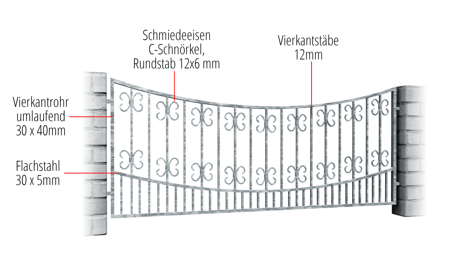 Tuinafscheiding verzinkt barok, UB