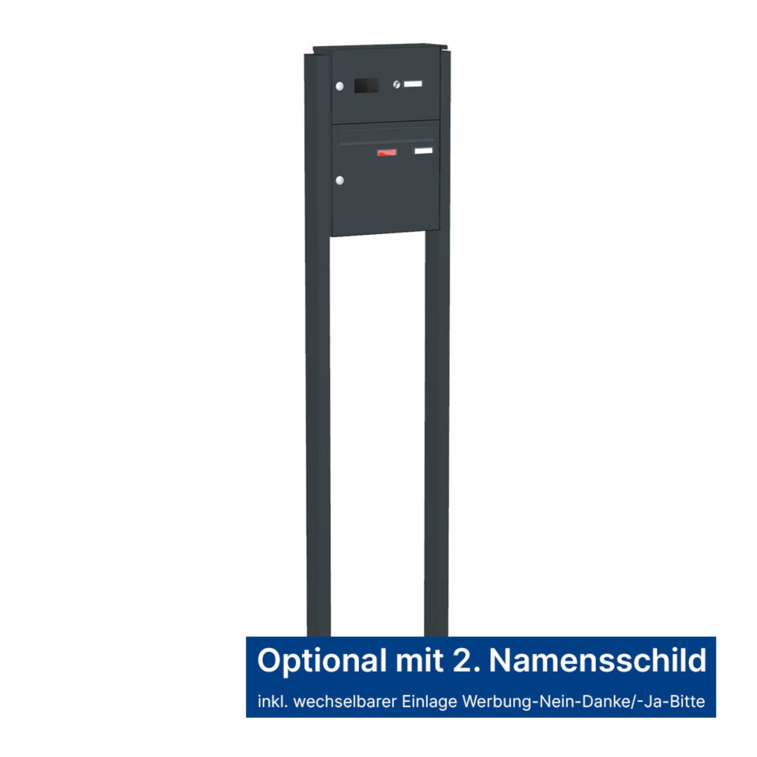Briefkastenanlage | Freistehend | 1-fach | Senkrecht | Audio | Video | Farbe