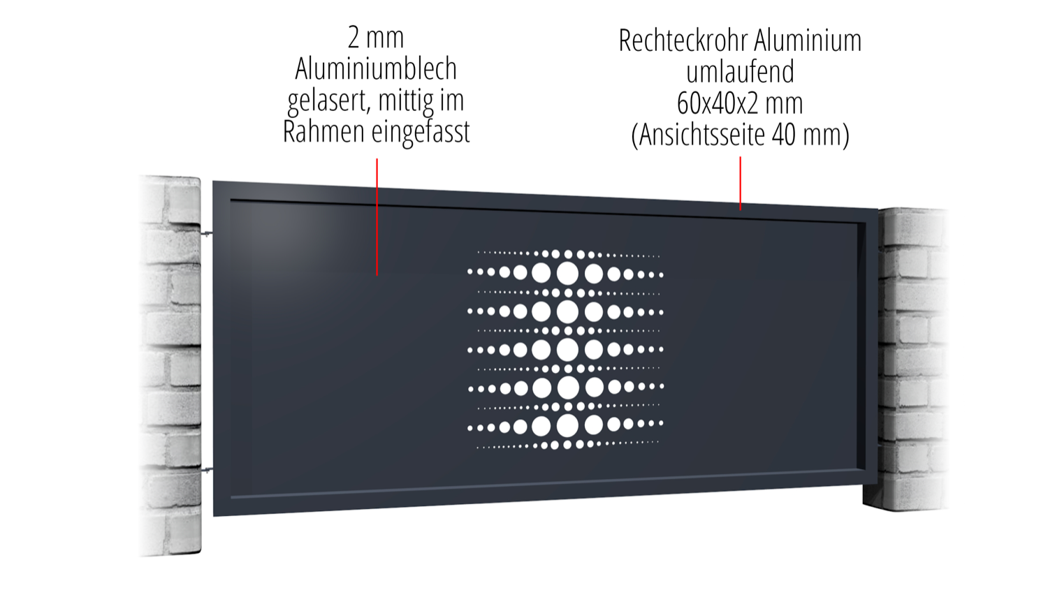 Tuinafscheiding aluminium laser gesneden ontwerp PE 2