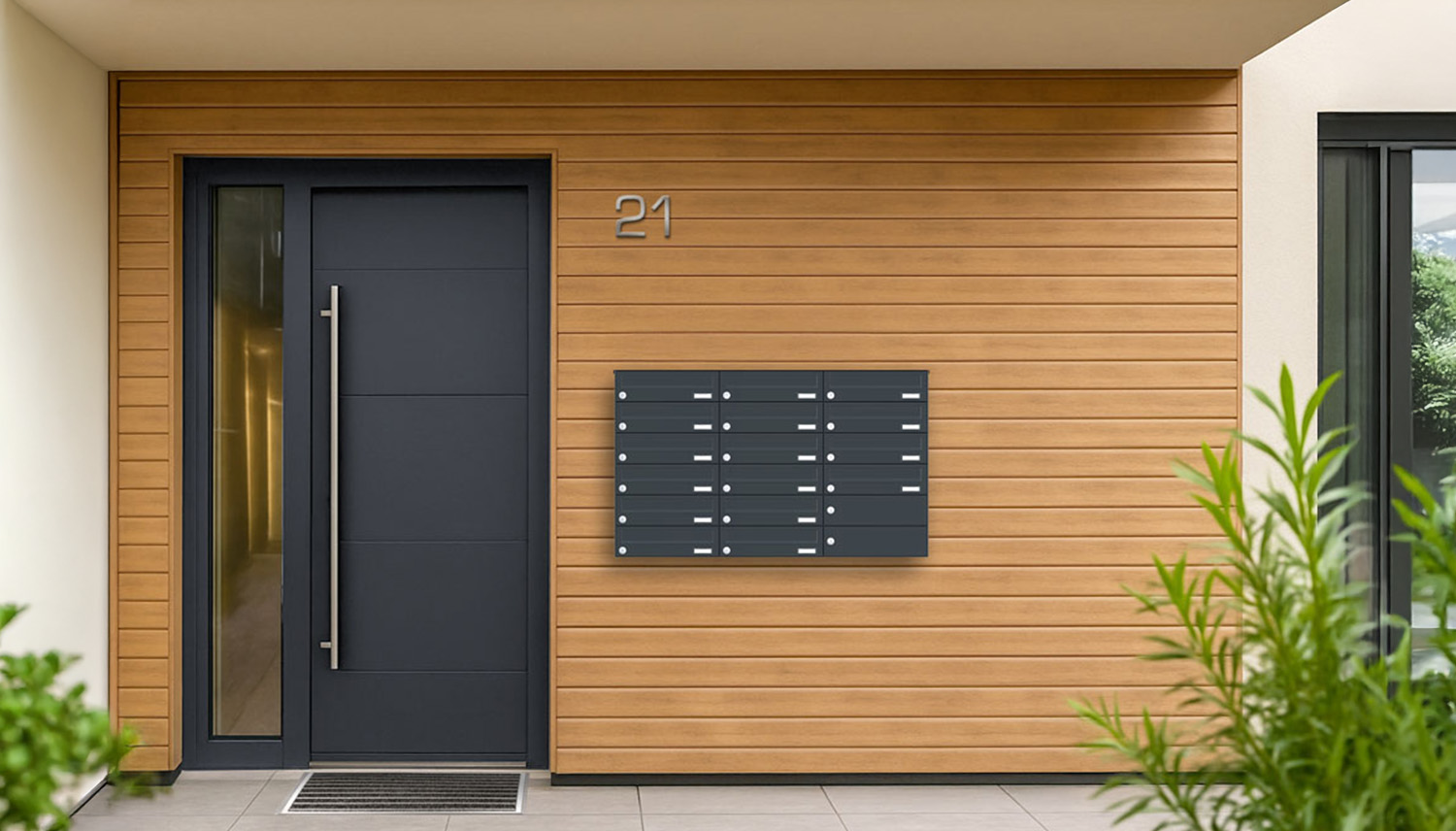 Briefkastenanlage | Aufputz | 16-fach | Waagerecht | Farbe