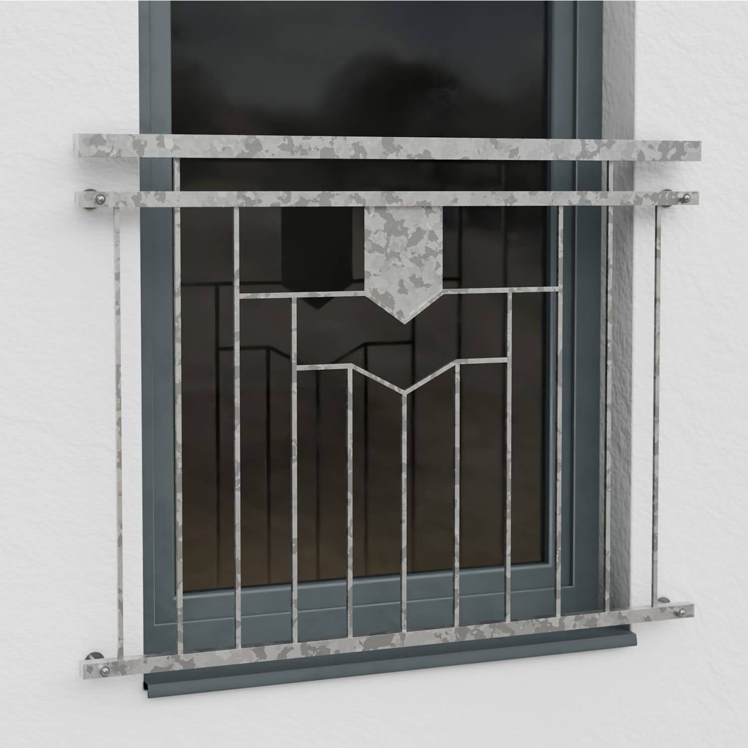 Frans balkon verzinkt 5-hoekig ornament 