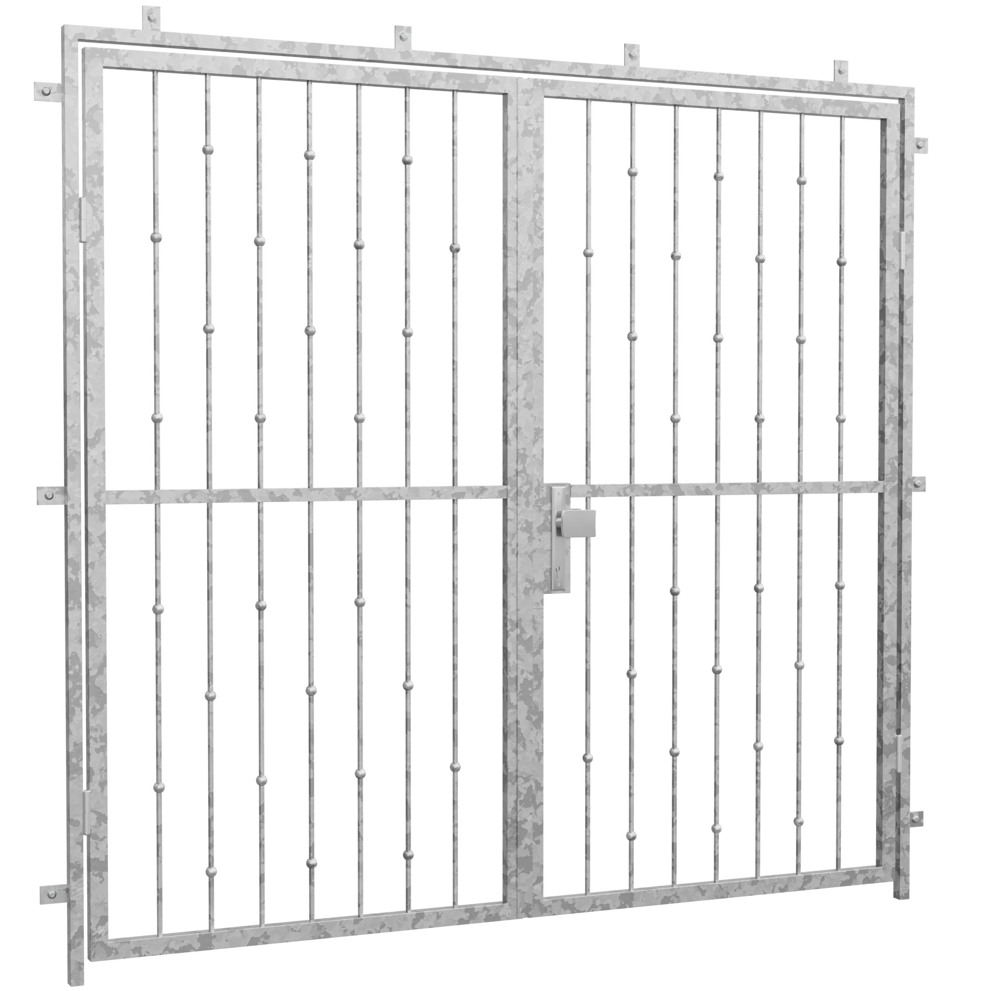Verzinkte traliedeur 2-balken offset