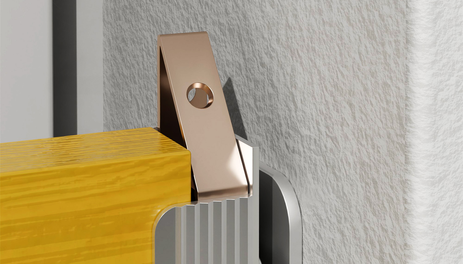 Mobile Wasserschutzwand aus Aluminium und Holz