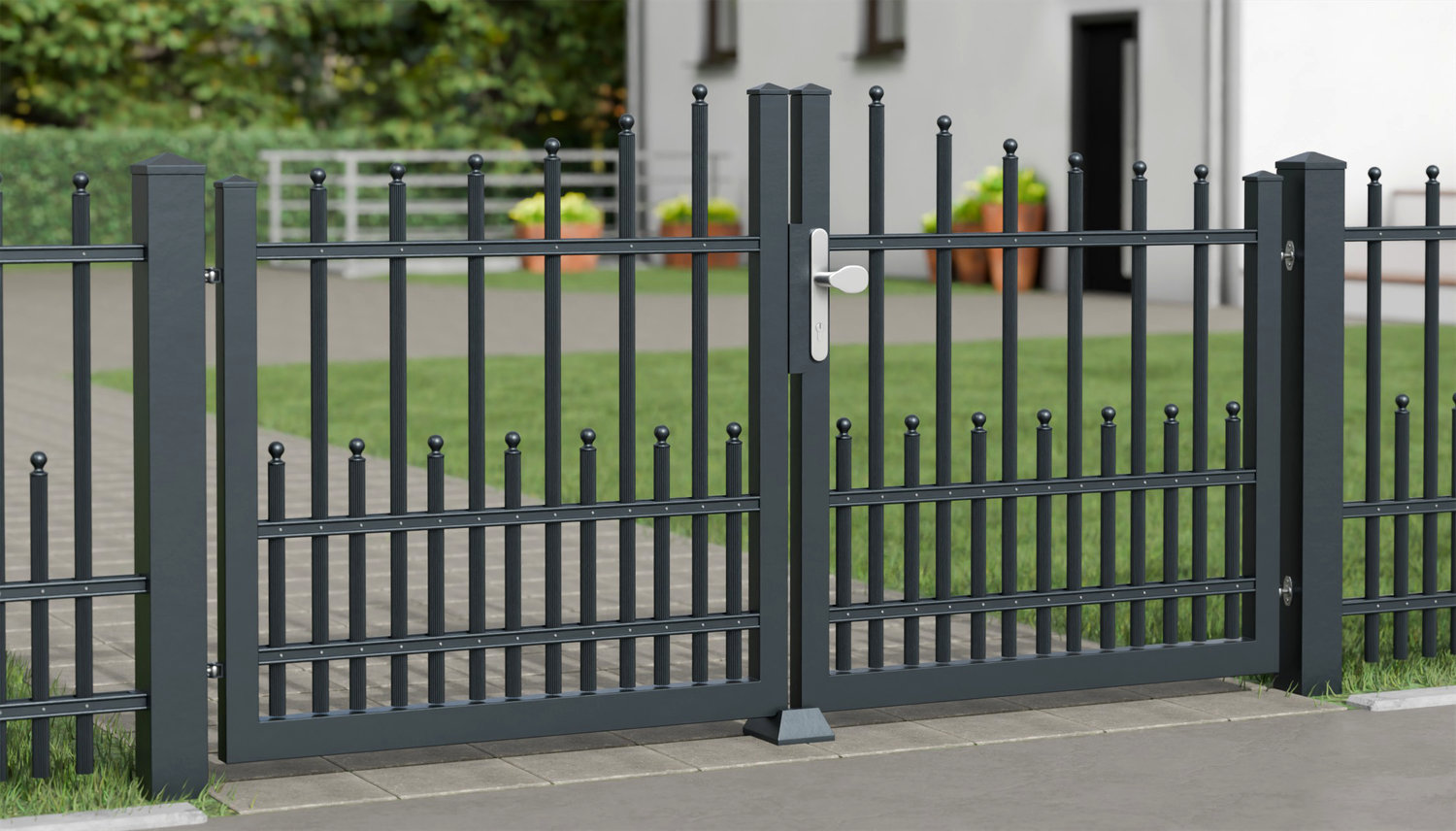 Tuinpoort Aluminium 2-vleugelig Palisades DPP Classic, WE