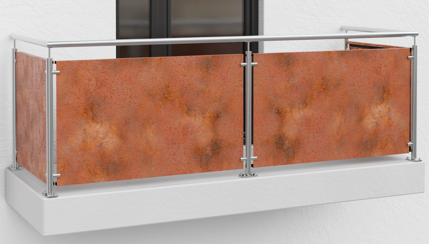Cortenstaal massieve plaat balkonbekleding