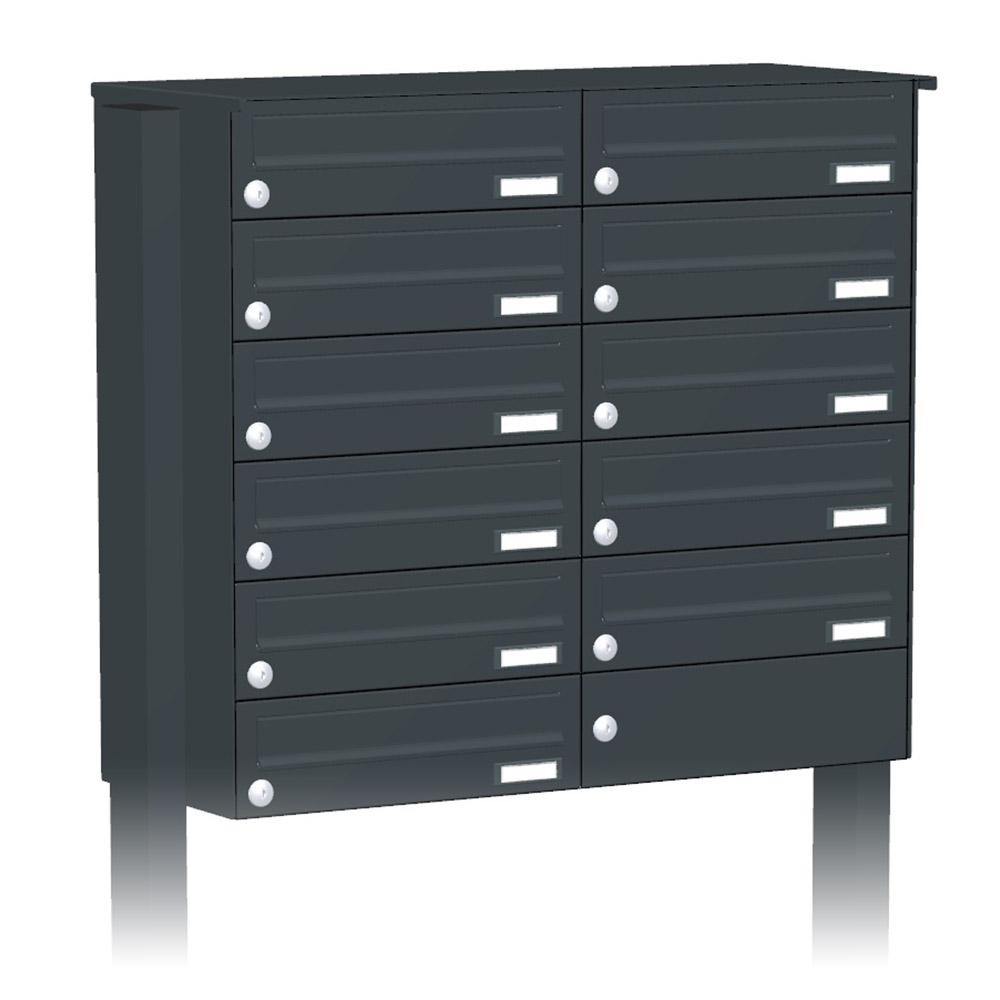 Briefkastenanlage | Freistehend | 11-fach | Waagerecht | Farbe