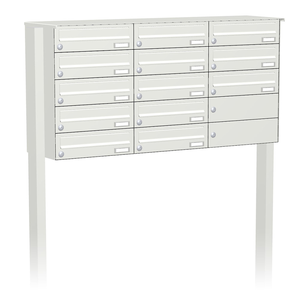 Briefkastenanlage | Freistehend | 13-fach | Waagerecht | Farbe