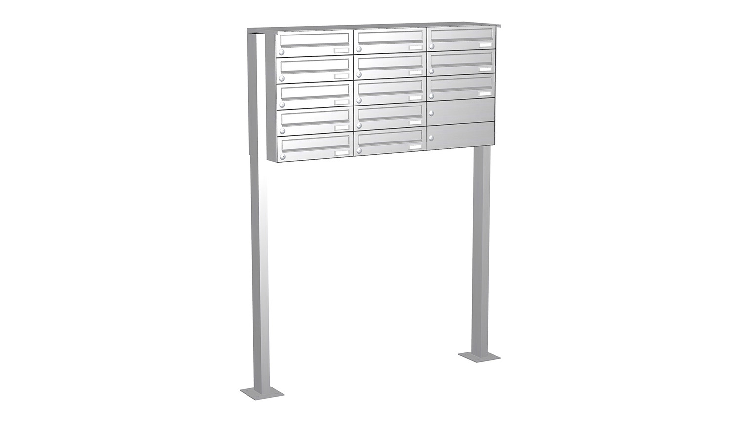 Briefkastenanlage | Freistehend | 13-fach | Waagerecht | Edelstahl