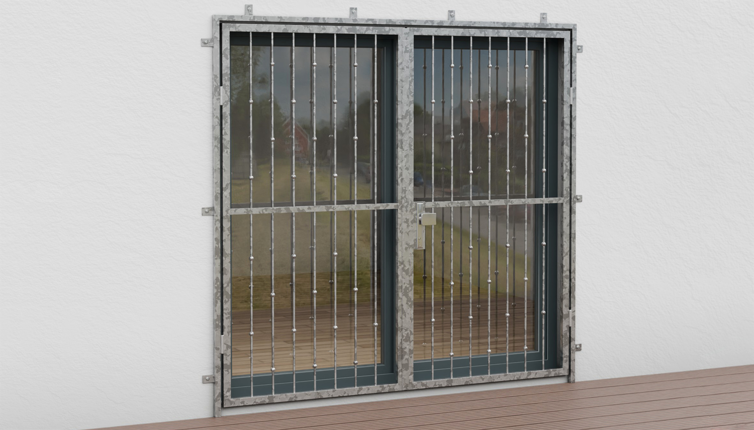 Verzinkte traliedeur 2-balken offset