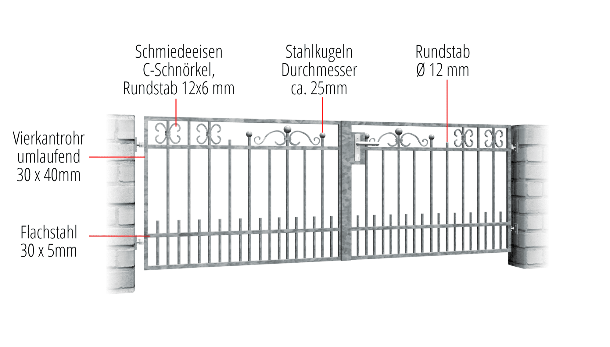 Tuinpoort verzinkt 2-vleugelig Berlijn, GE