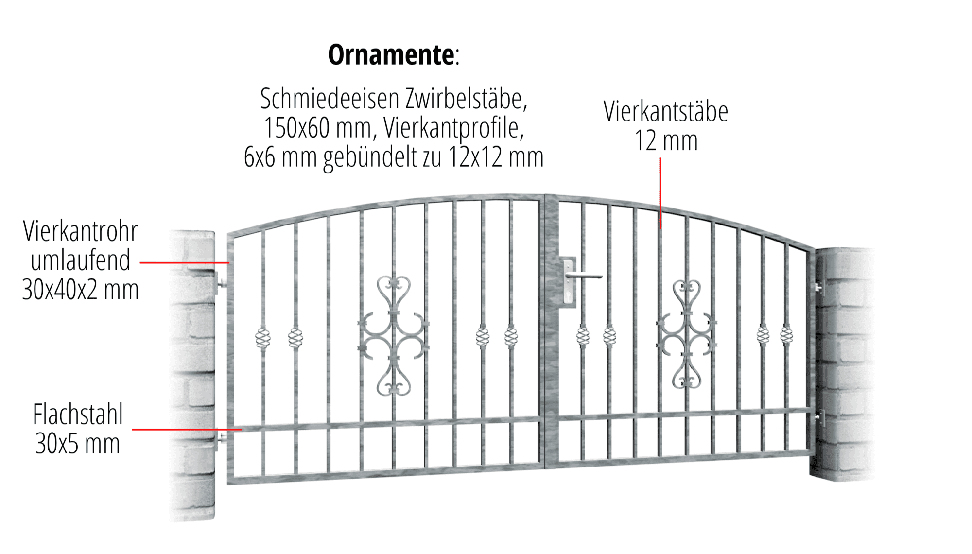 Tuinpoort verzinkt 2-vleugelig, OB