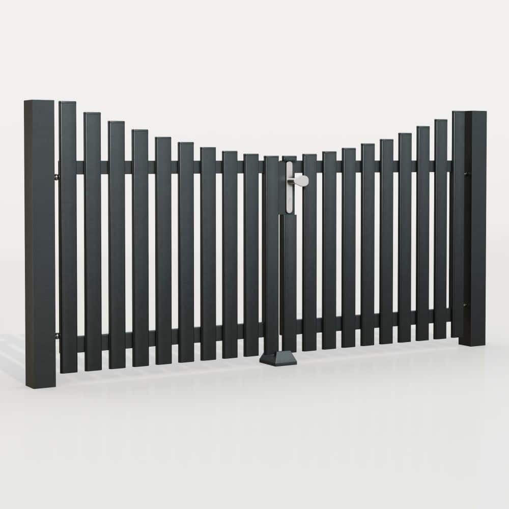 Tuinpoort Aluminium 2-vleugelig Lamellen Modern, UB