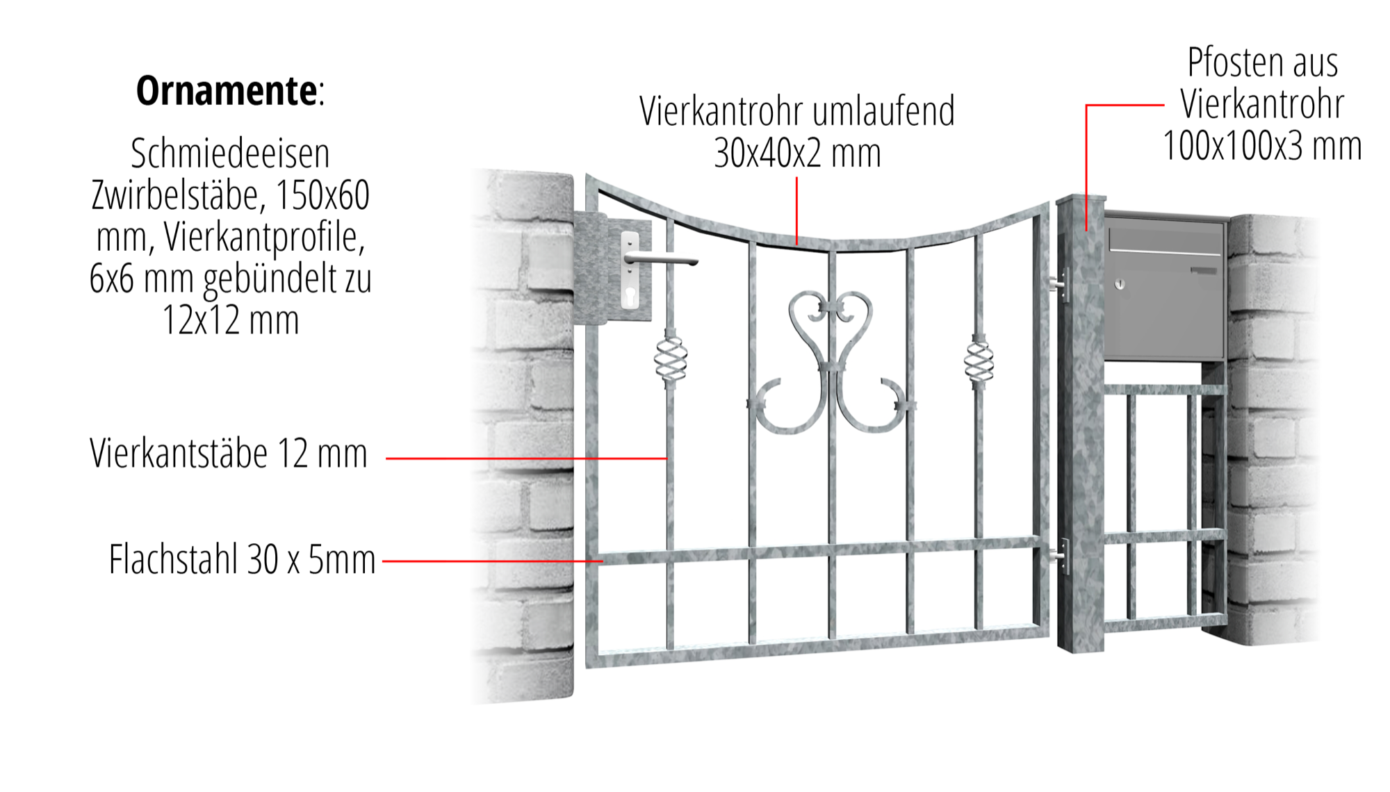 Tuindeur verzinkt 1-vleugelig, UB, BK