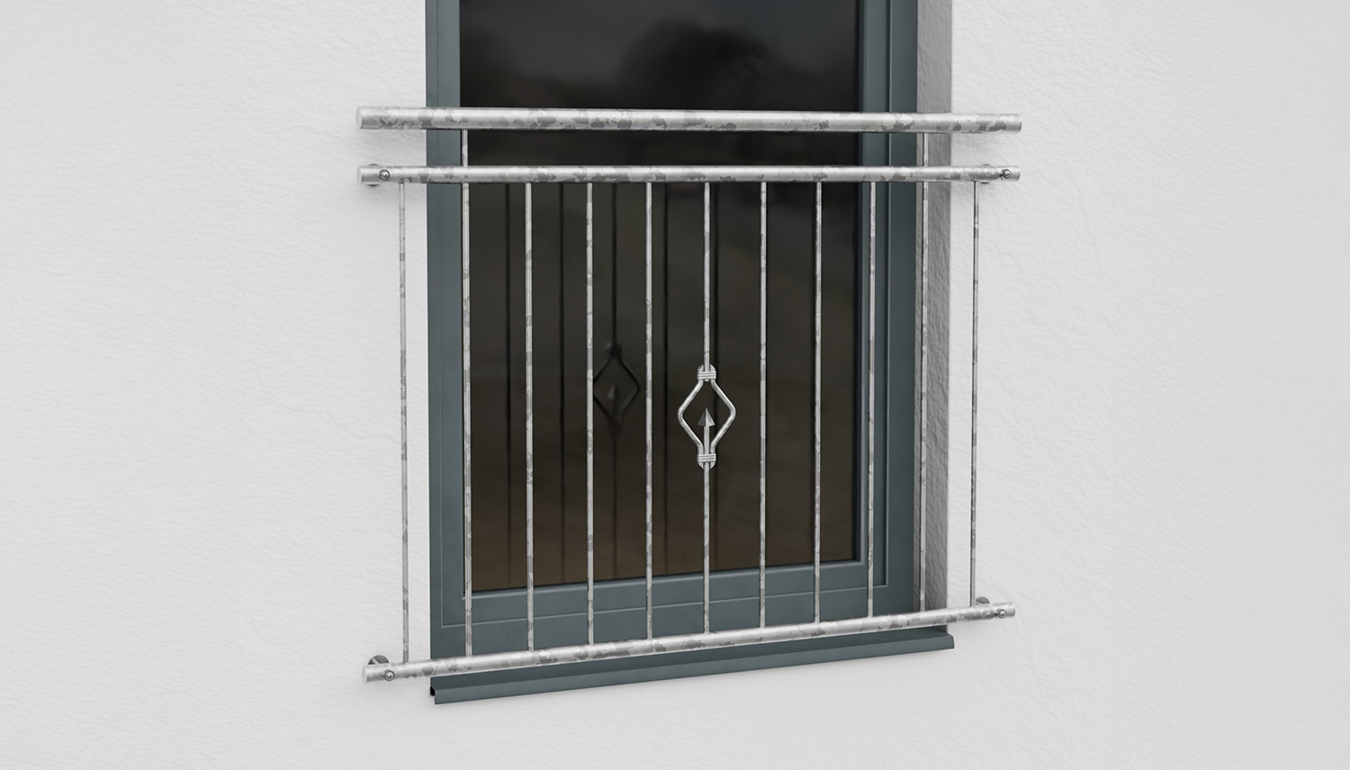 Frans Balkon Verzinkte Driehoek Ornament 