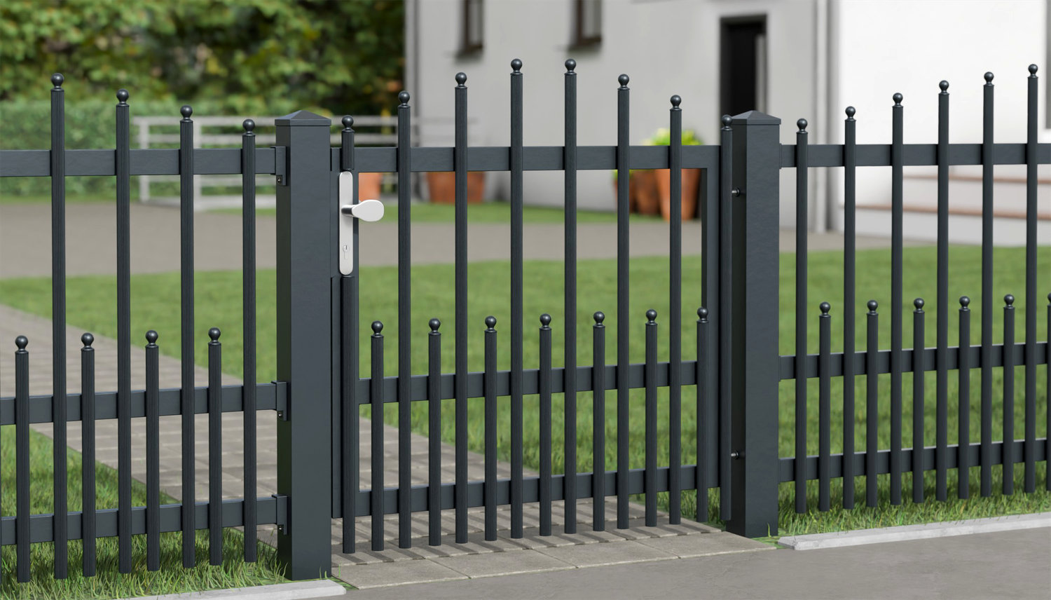 Tuindeur aluminium 1-vleugelig palissade DPP Elegant, OB