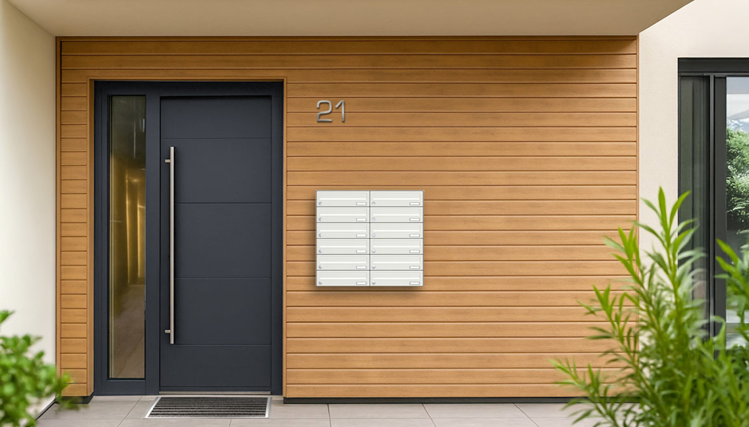 Briefkastenanlage | Aufputz | 12-fach | Waagerecht | Farbe