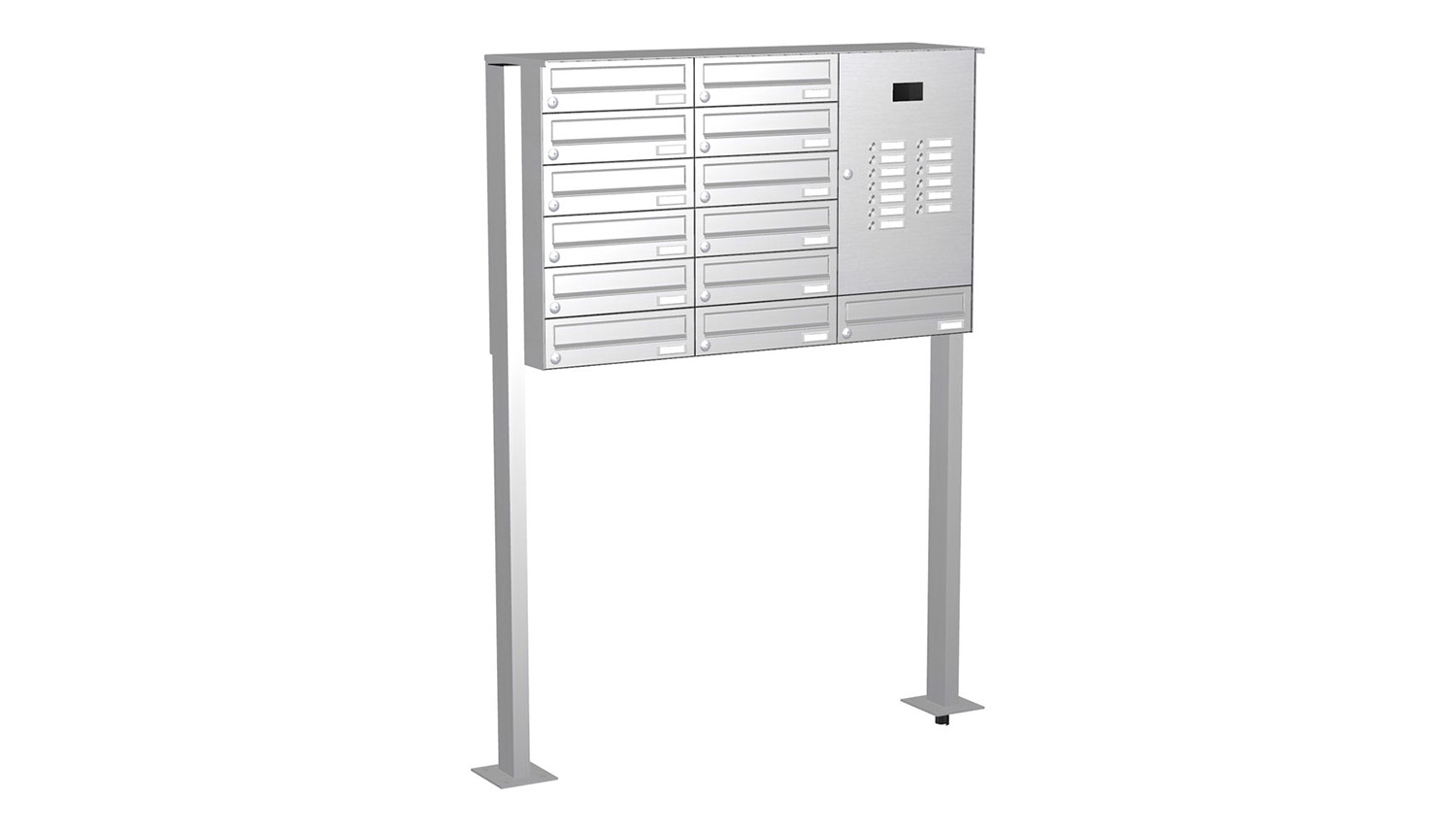 Briefkastenanlage | Freistehend | 13-fach | Waagerecht | Audio | Video | Edelstahl
