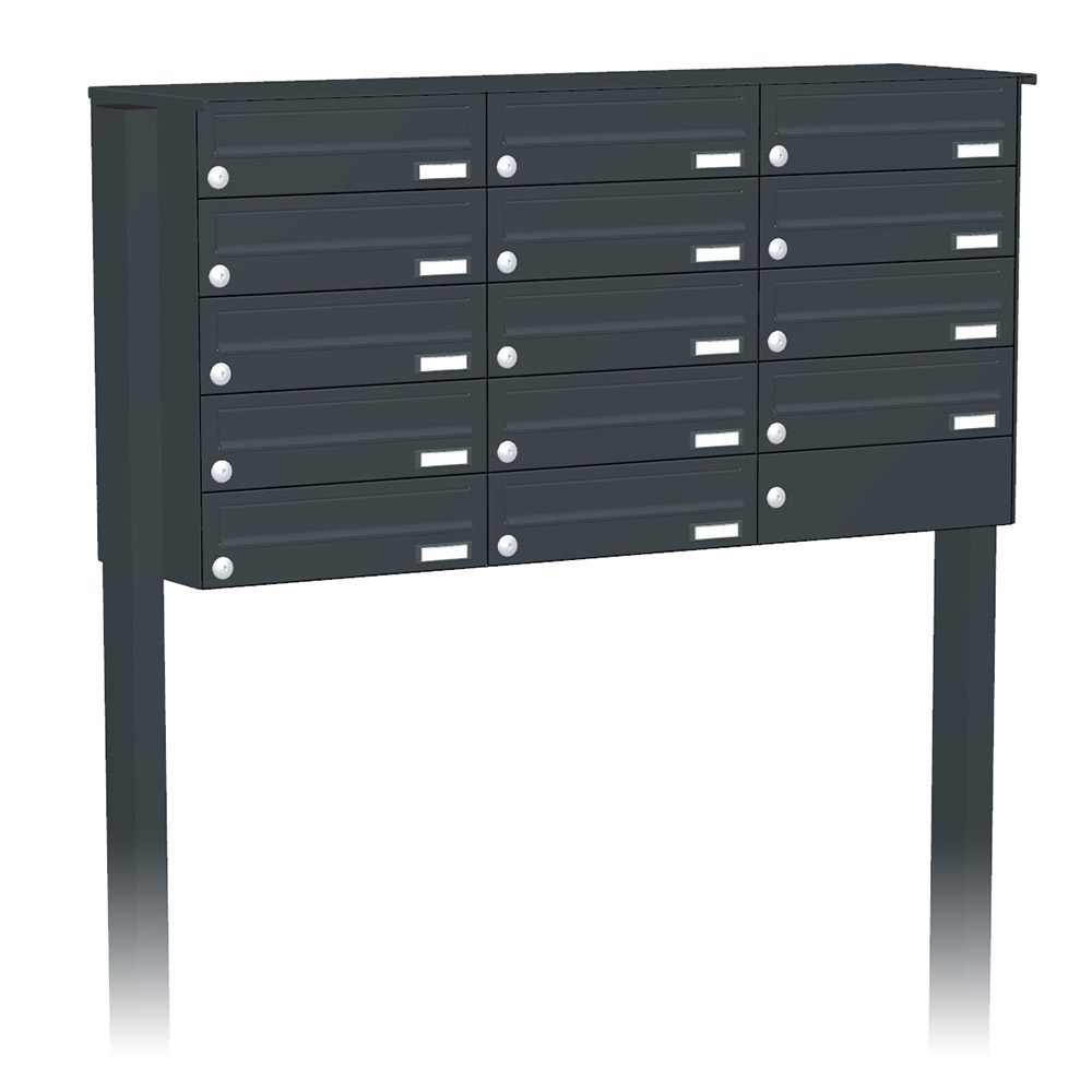 Briefkastenanlage | Freistehend | 14-fach | Waagerecht | Farbe