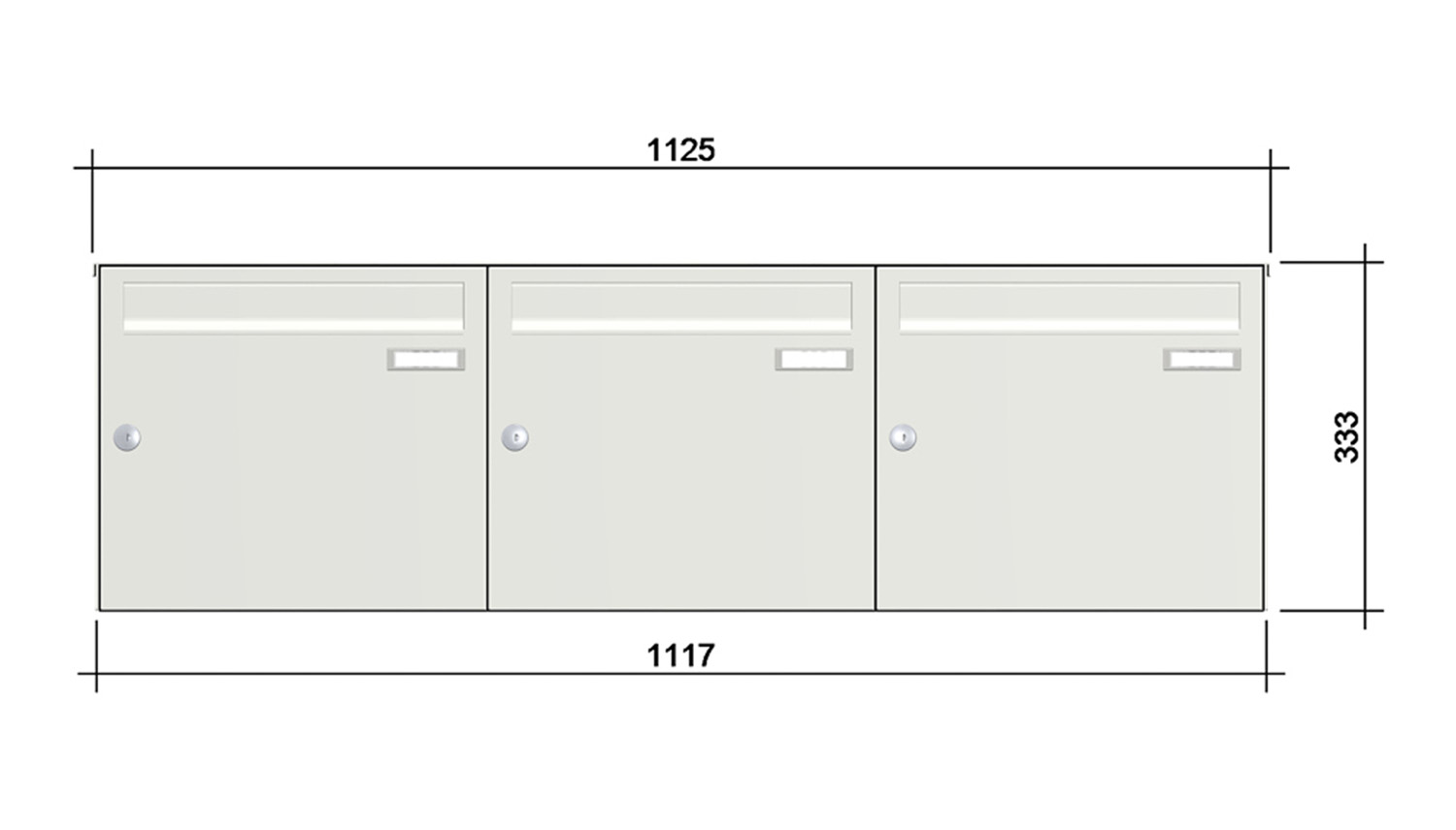 Briefkastenanlage | Aufputz | 3-fach | Senkrecht | Farbe