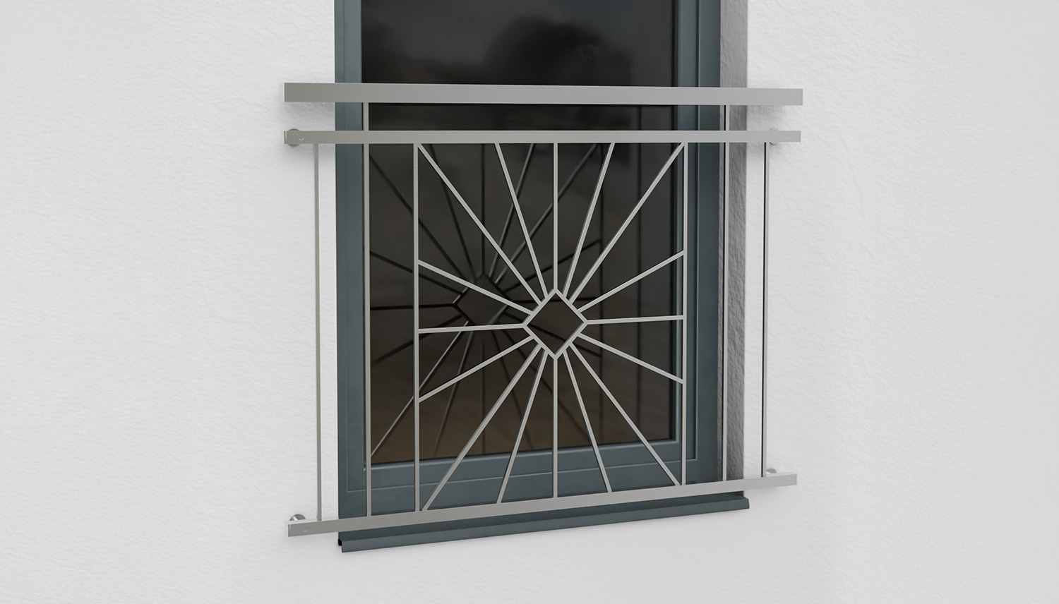 Frans Balkon roestvrijstalen Zon Ruitje