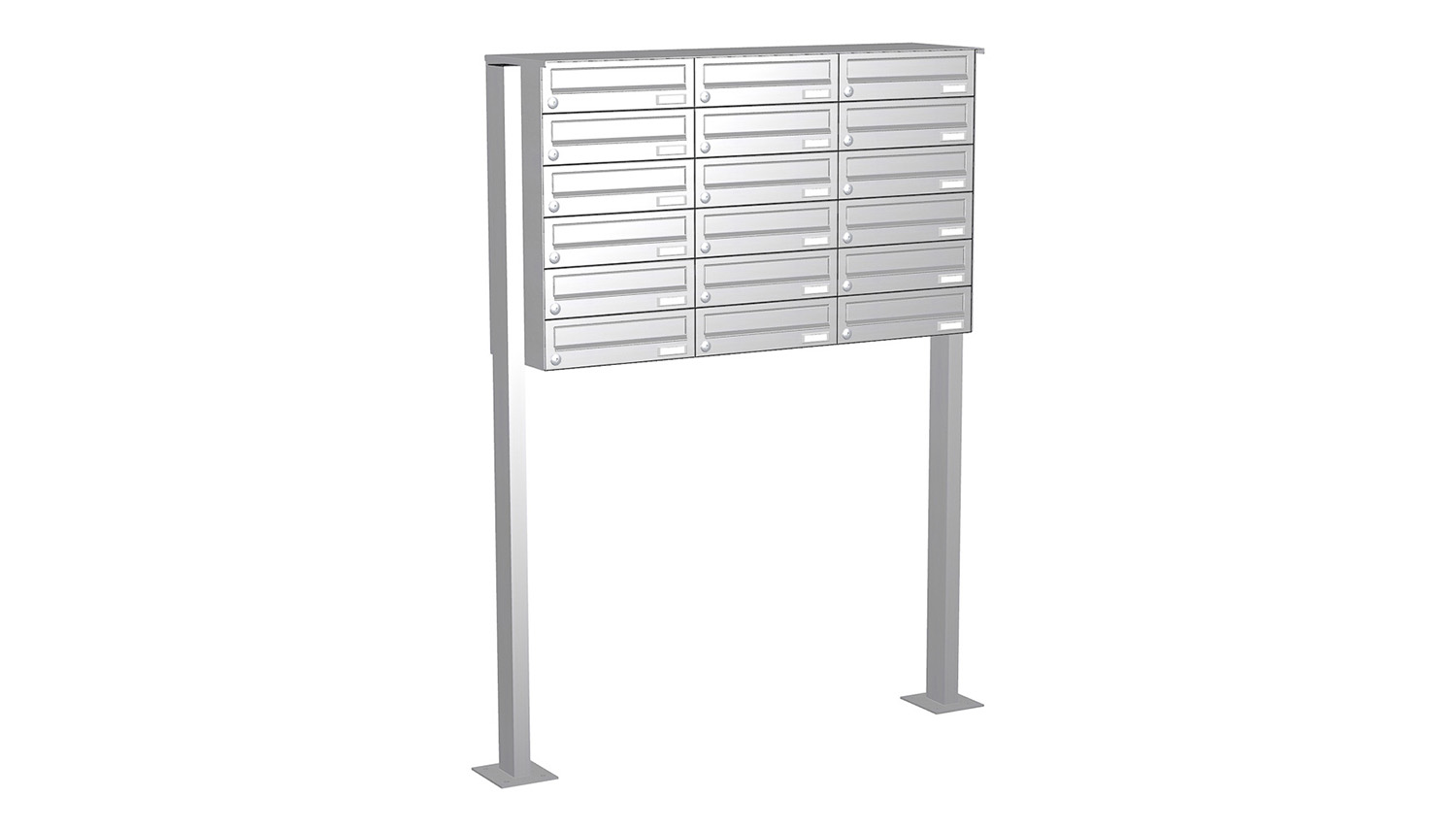 Briefkastenanlage | Freistehend | 18-fach | Waagerecht | Edelstahl