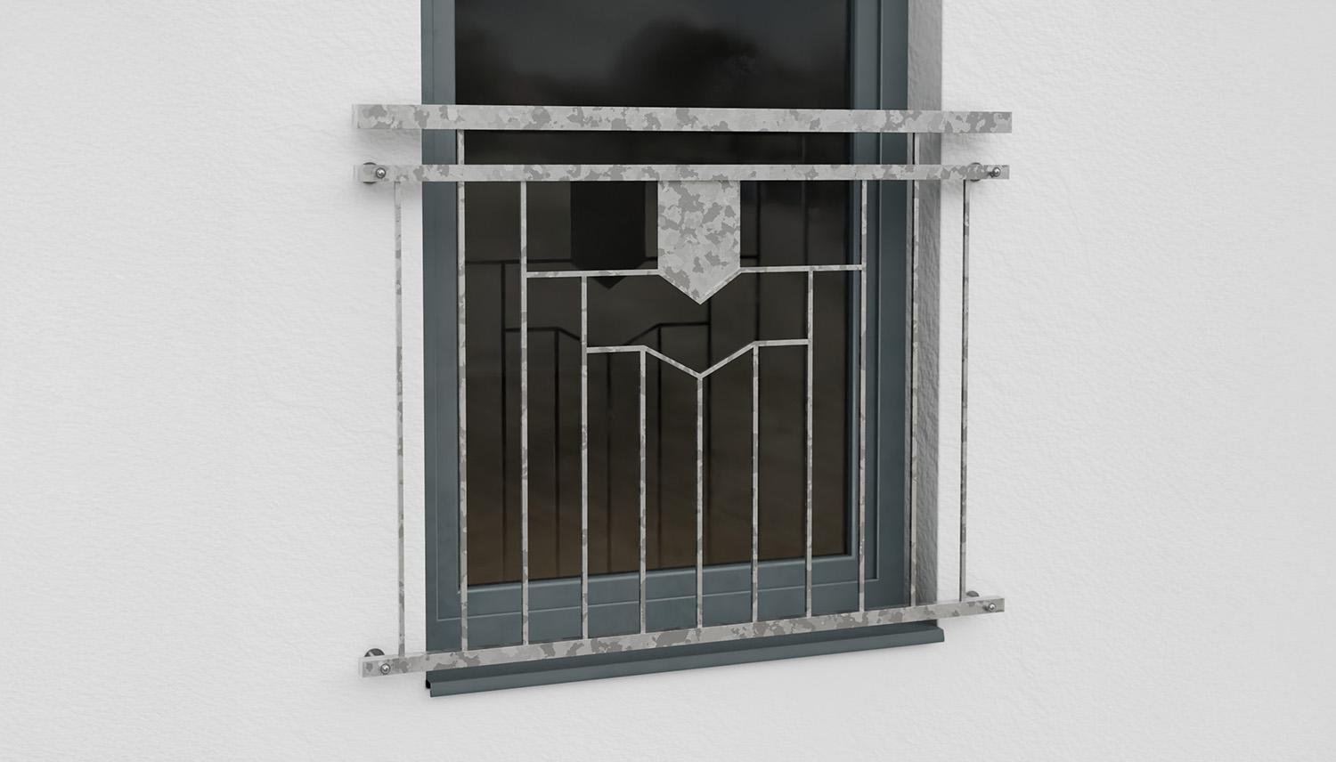 Frans balkon verzinkt 5-hoekig ornament 