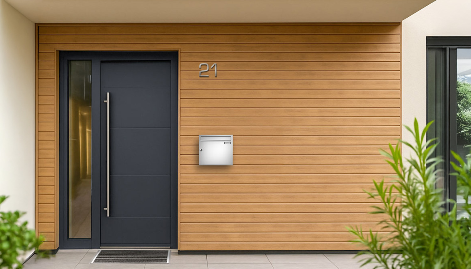 Briefkastenanlage | Aufputz | 1-fach | Senkrecht | Edelstahl