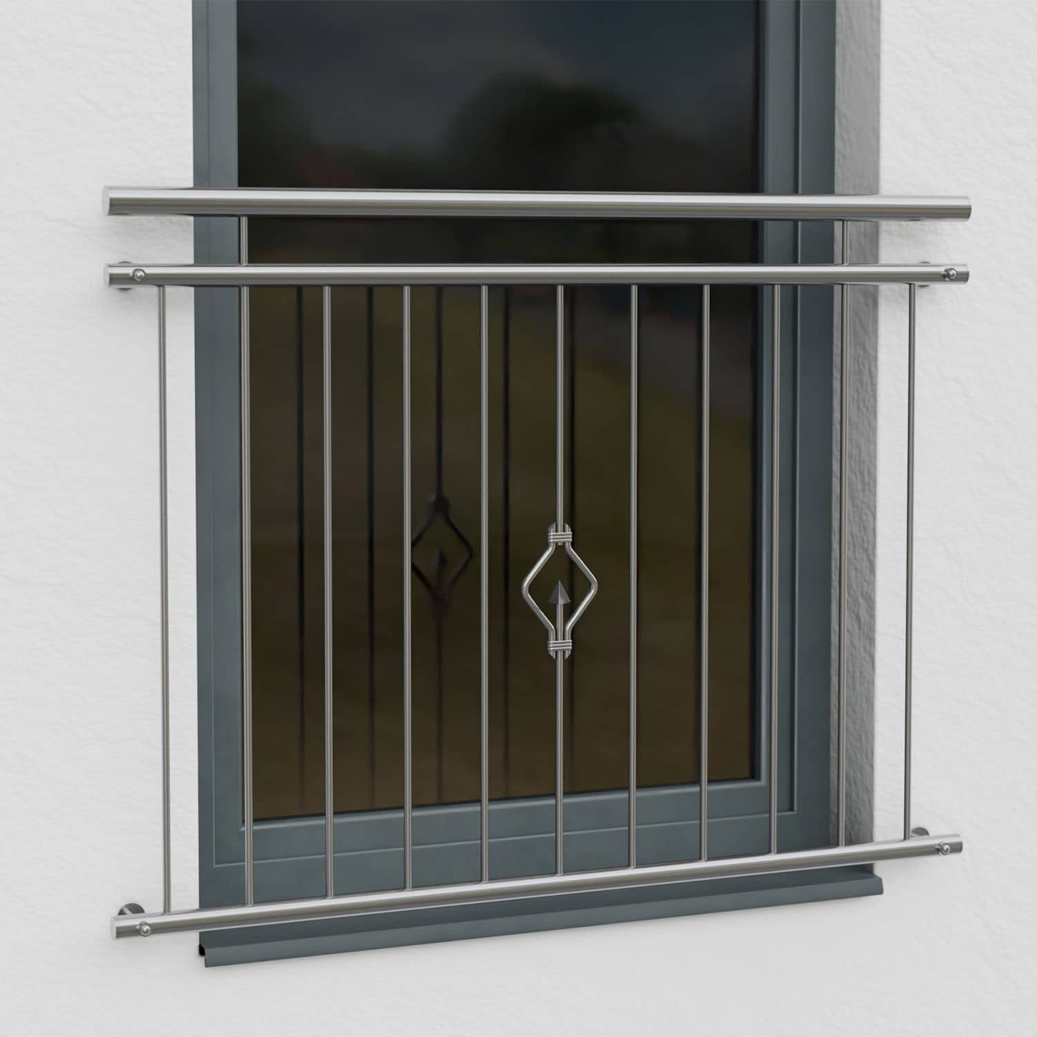 Frans balkon roestvrijstalen driehoek ornament 