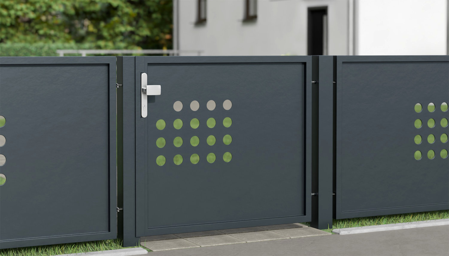 Tuindeur aluminium 1-vleugelig privacyscherm RLR, GE
