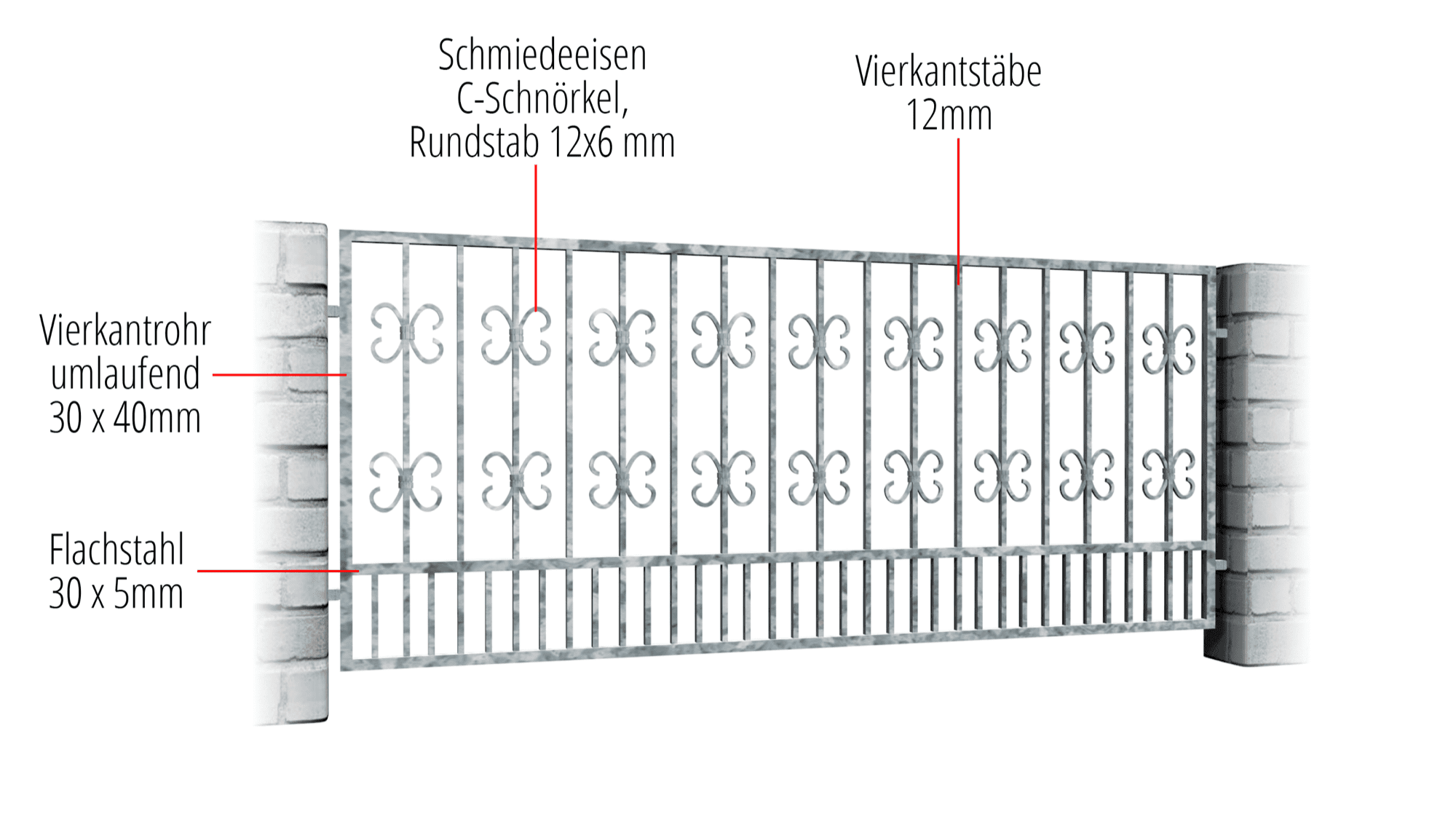 Tuinafscheiding verzinkt barok, GE