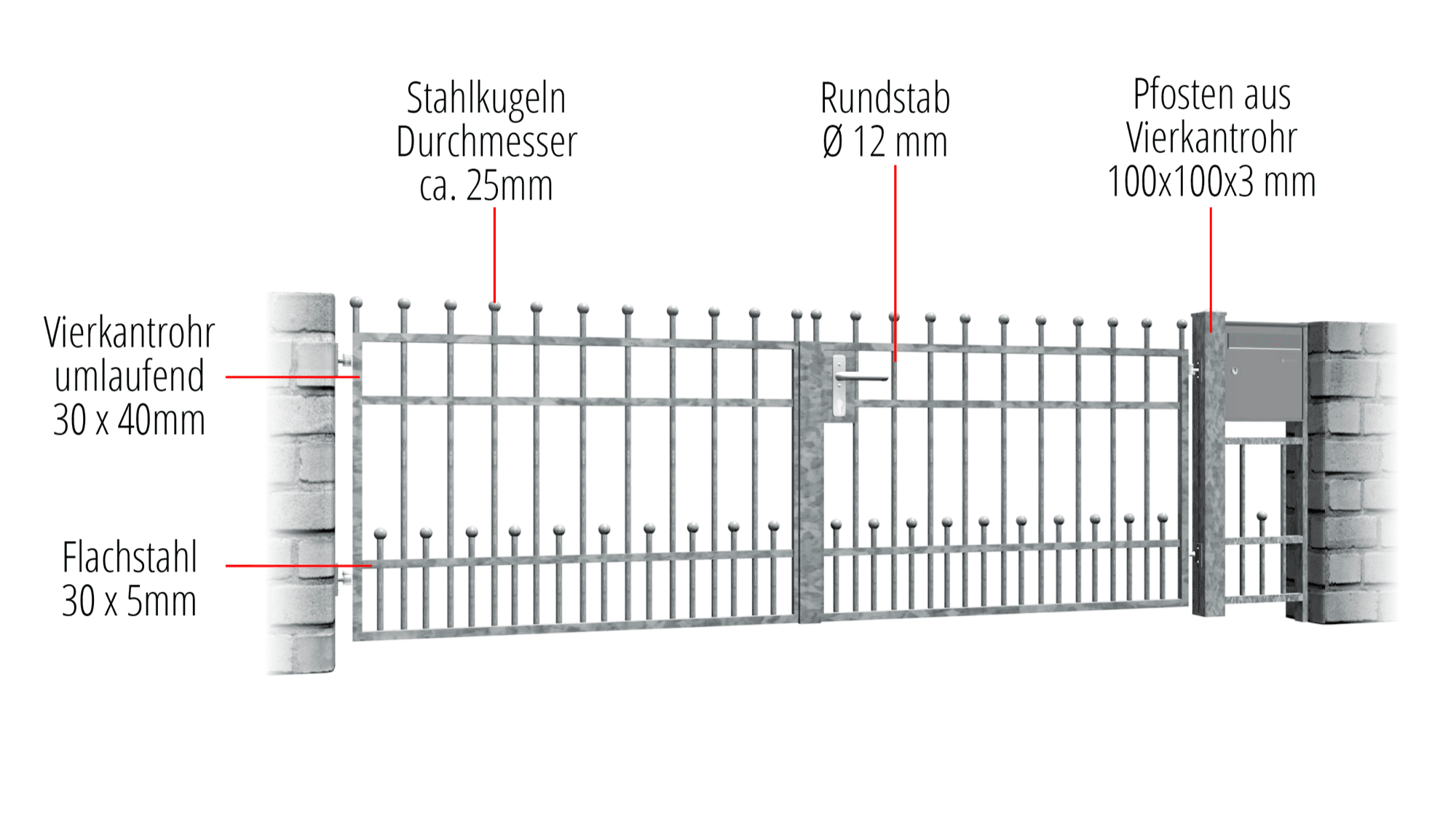 Tuinpoort verzinkt 2-vleugelig Bonn, GE, BK