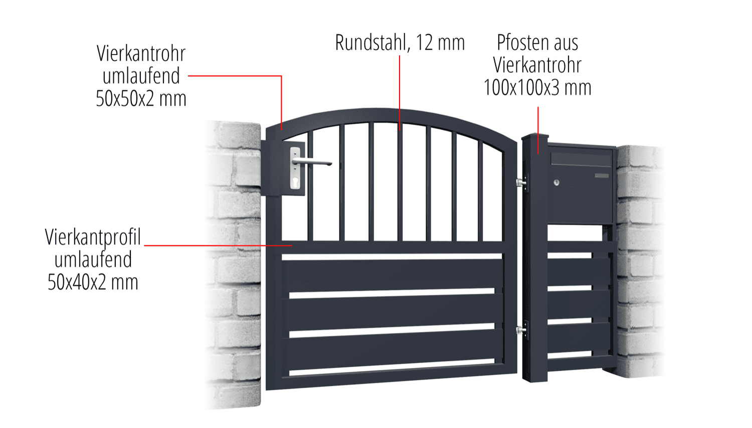 Tuindeur aluminium 1-vleugelig privacyscherm KSV 1, OB, BK