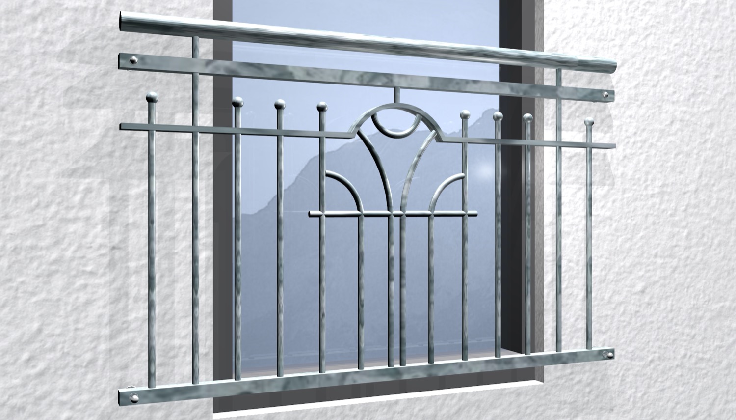 vallei Fahrenheit beweging Frans balkon verzinkt en optioneel met kleurcoating "Ornament Modern II" |  metallbau-onlineshop.de