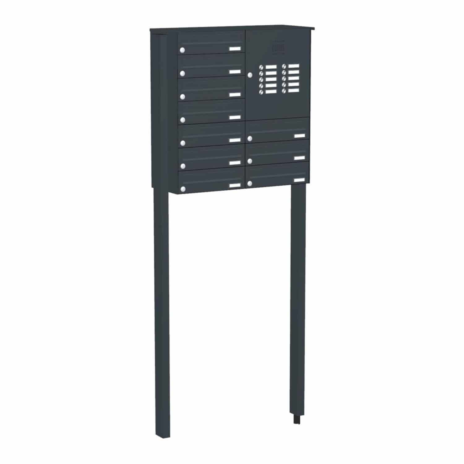 Briefkastenanlage | Freistehend | 10-fach | Waagerecht | Audio | Video | Farbe