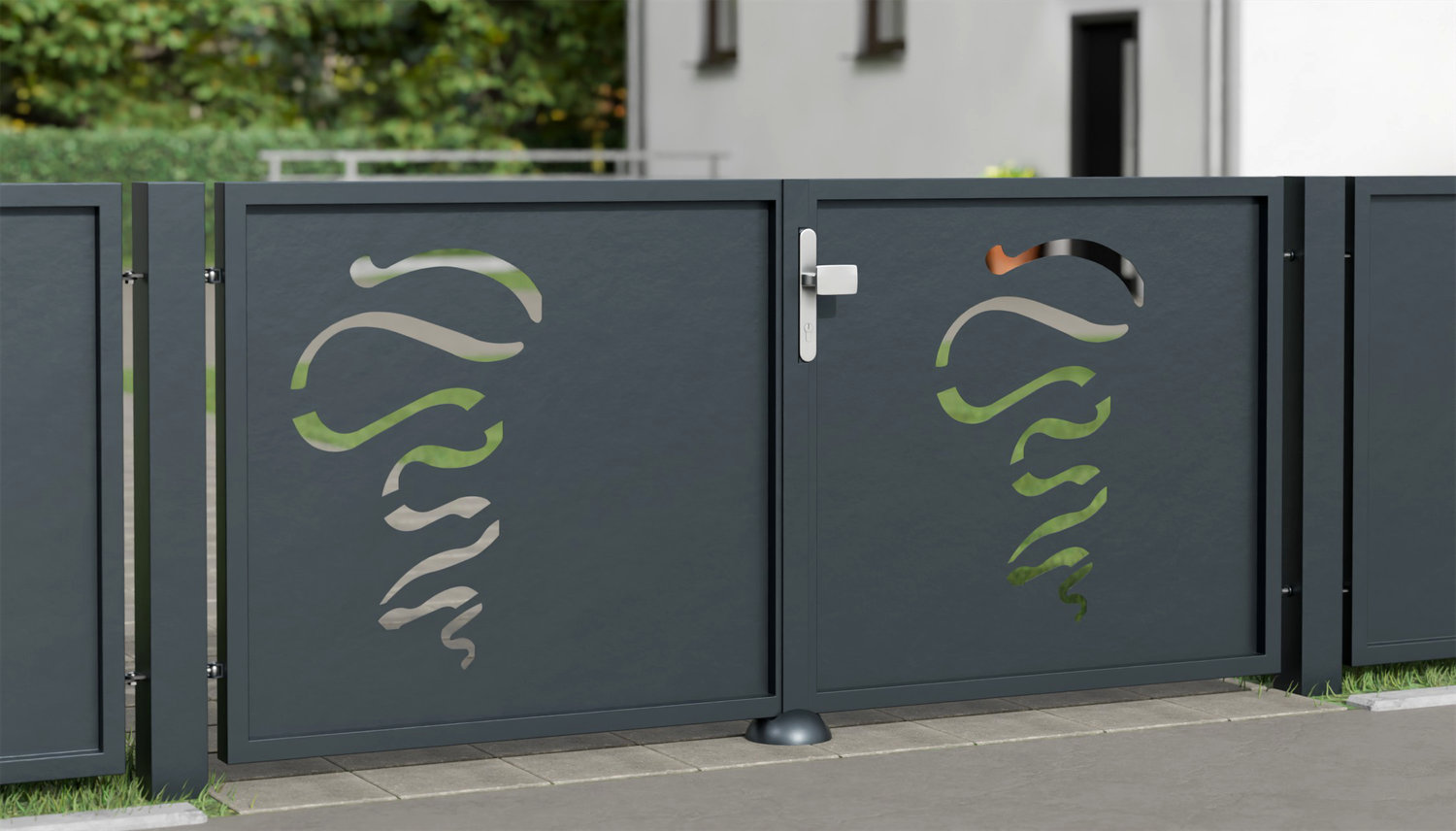 Tuinpoort aluminium 2-vleugelig privacyscherm FB, GE
