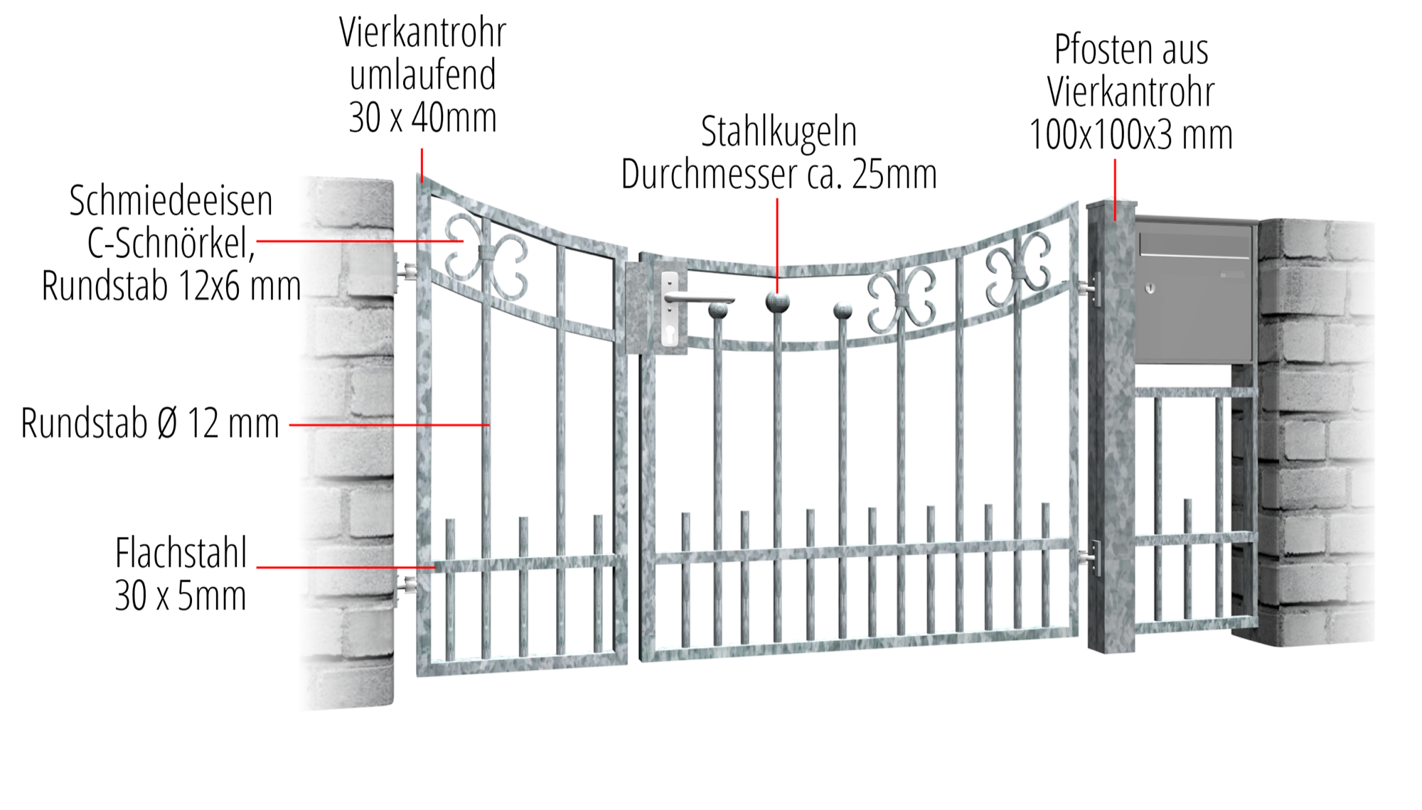 Verzinkte tuindeur 2 vleugels Berlijn, UB, BK