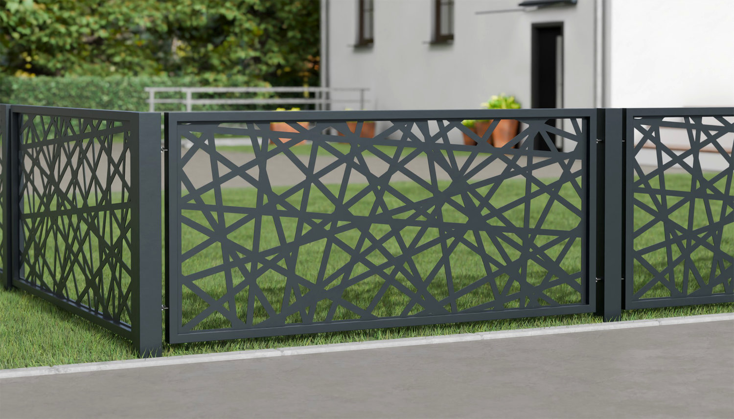 Tuinafscheiding aluminium laser gesneden ontwerp AB 1