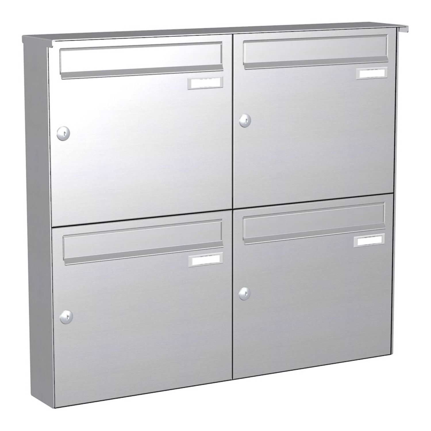 Briefkastenanlage | Aufputz | 4-fach | Senkrecht | Edelstahl