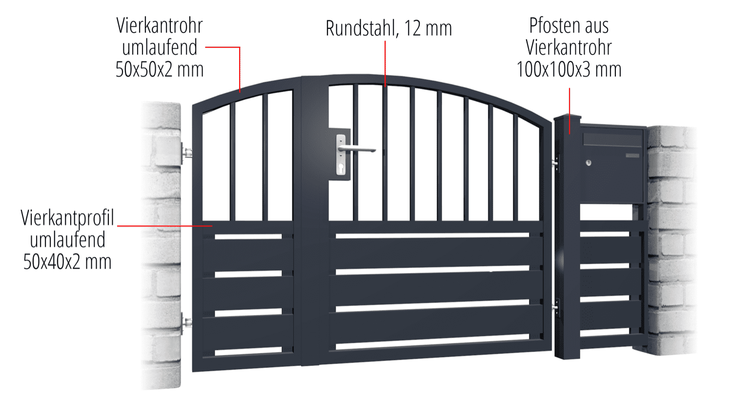 Tuindeur aluminium 2-vleugelig privacyscherm KSV 1, OB, BK