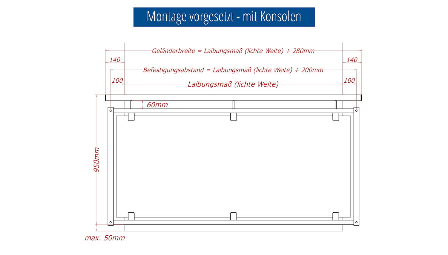 Frans Balkon Verzinkt Glas Grijs