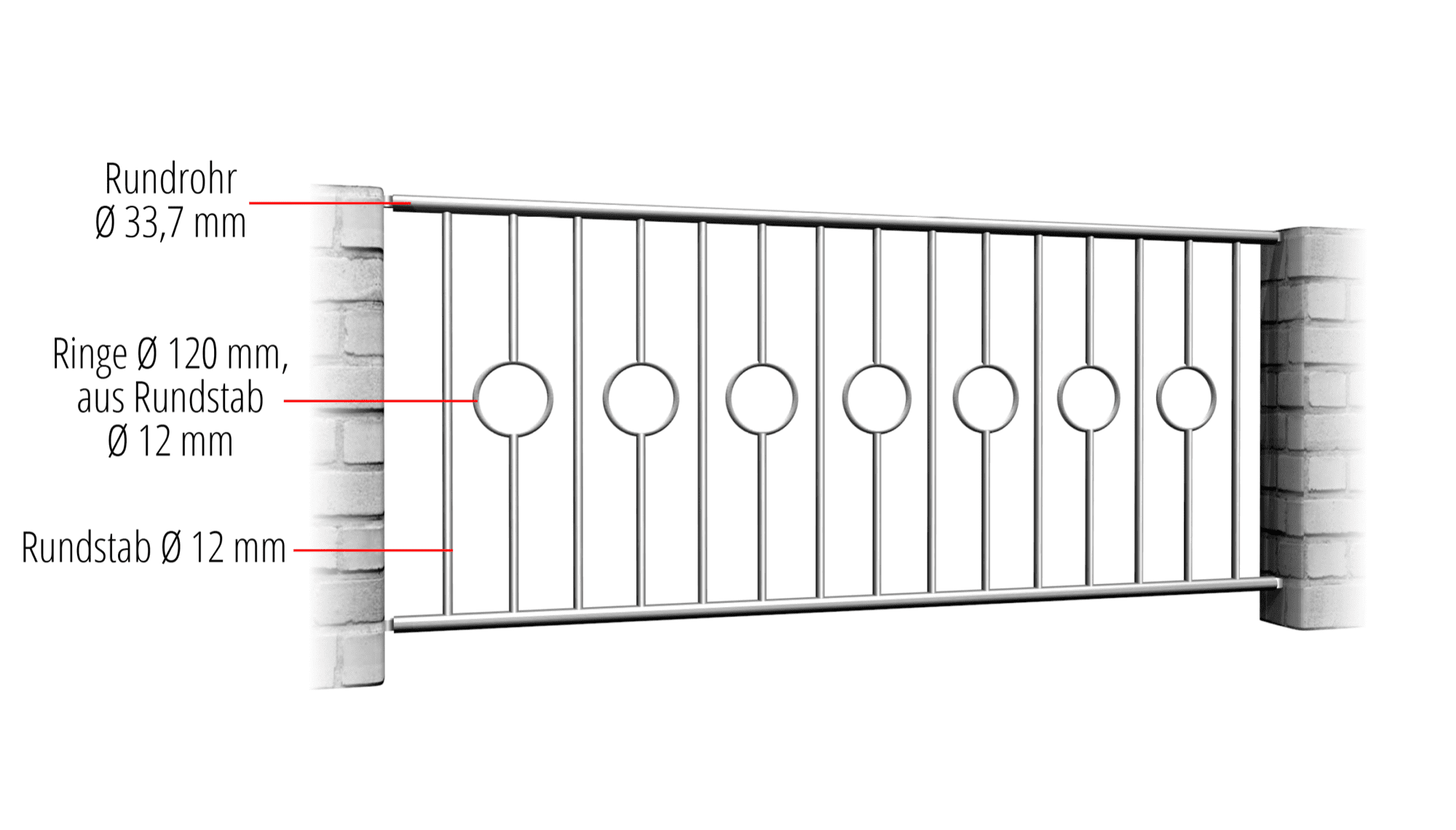 Tuinafscheiding roestvrij staal Cirkel Bar 2 Centre, GE