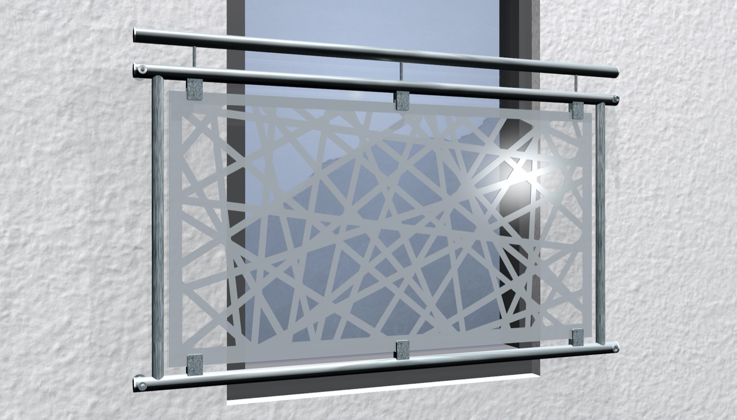 Frans balkon verzinkt design glas AB 1