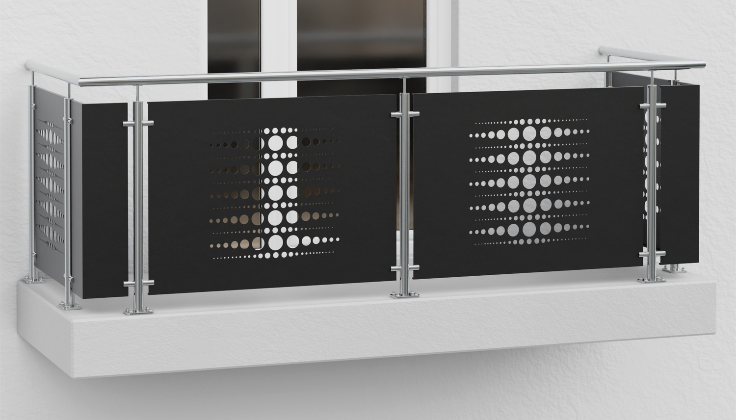 Balkonhek roestvrij staal ontwerp PE 2
