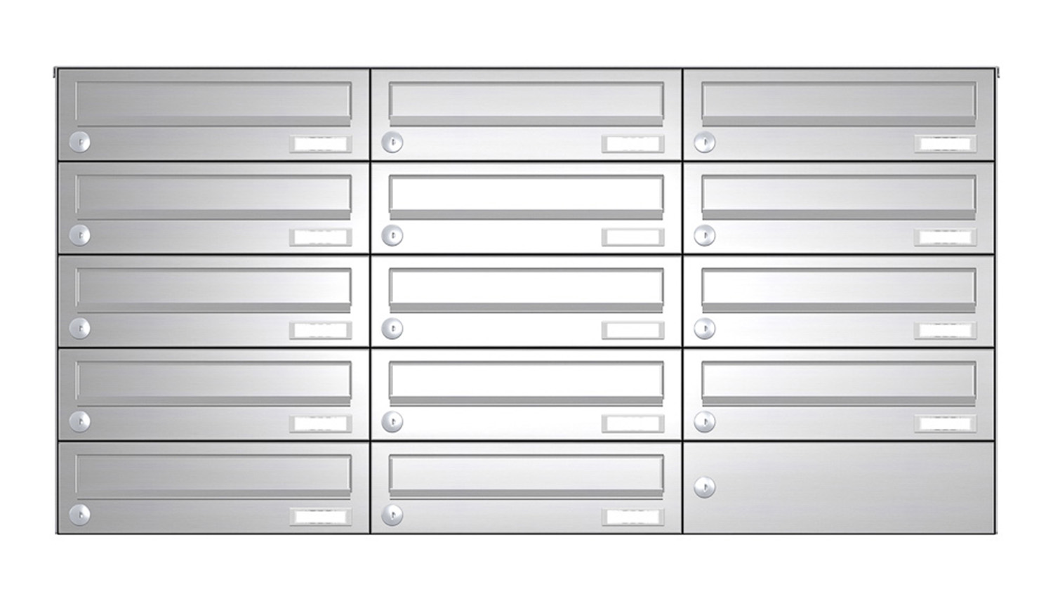 Briefkastenanlage | Aufputz | 14-fach | Waagerecht | Edelstahl