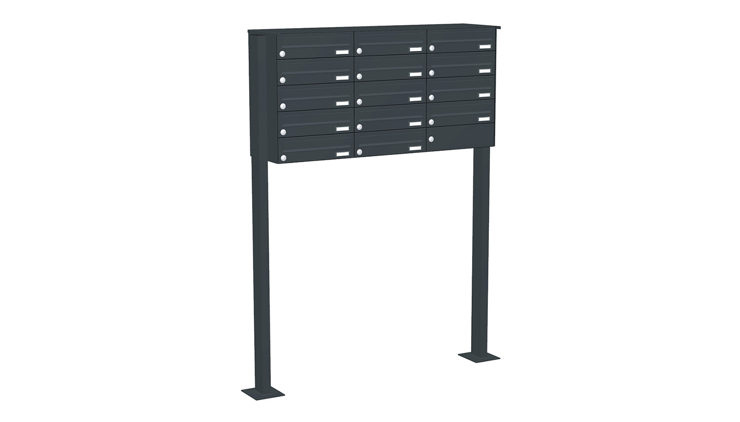 Briefkastenanlage | Freistehend | 14-fach | Waagerecht | Farbe