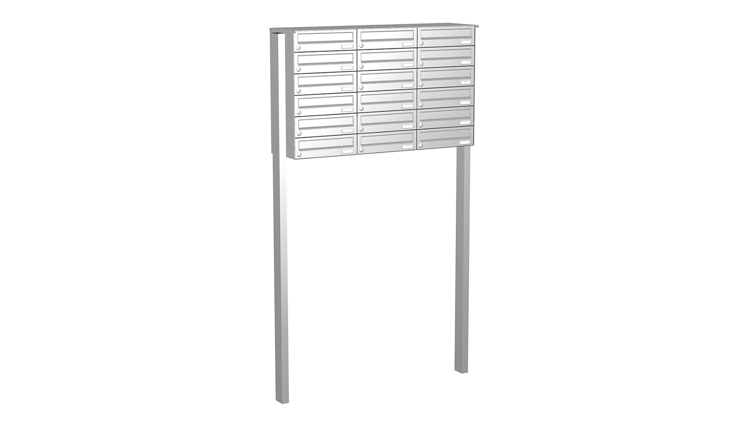 Briefkastenanlage | Freistehend | 18-fach | Waagerecht | Edelstahl