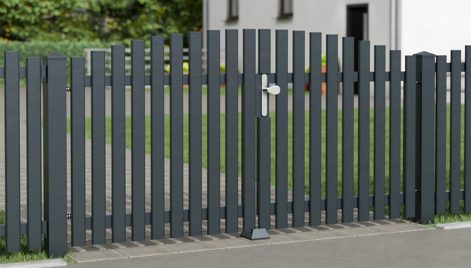 Tuinpoort Aluminium 2-vleugelig Lamellen Modern, OB