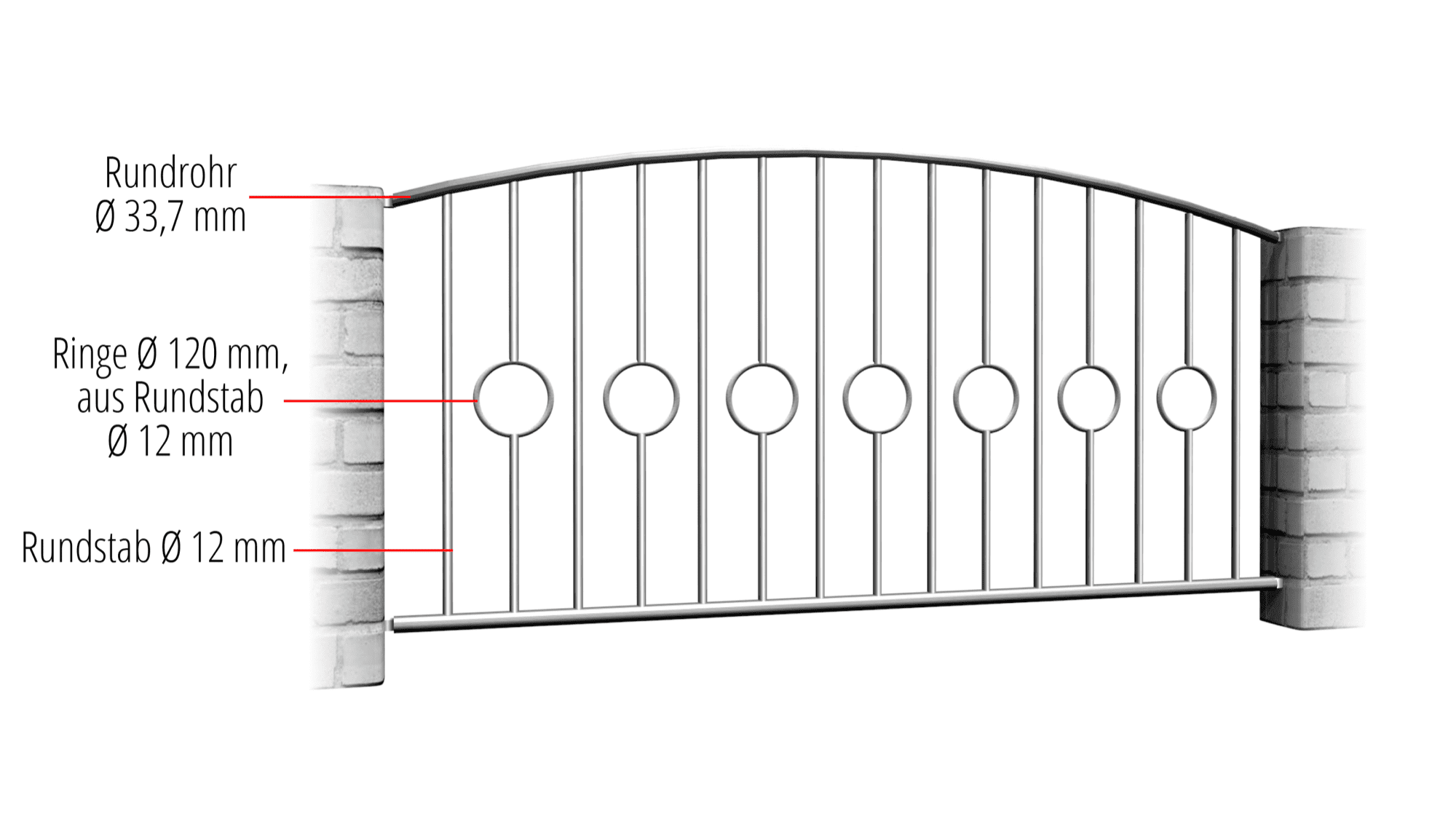 Tuinafscheiding roestvrij staal Cirkel Bar 2 Centrum, OB