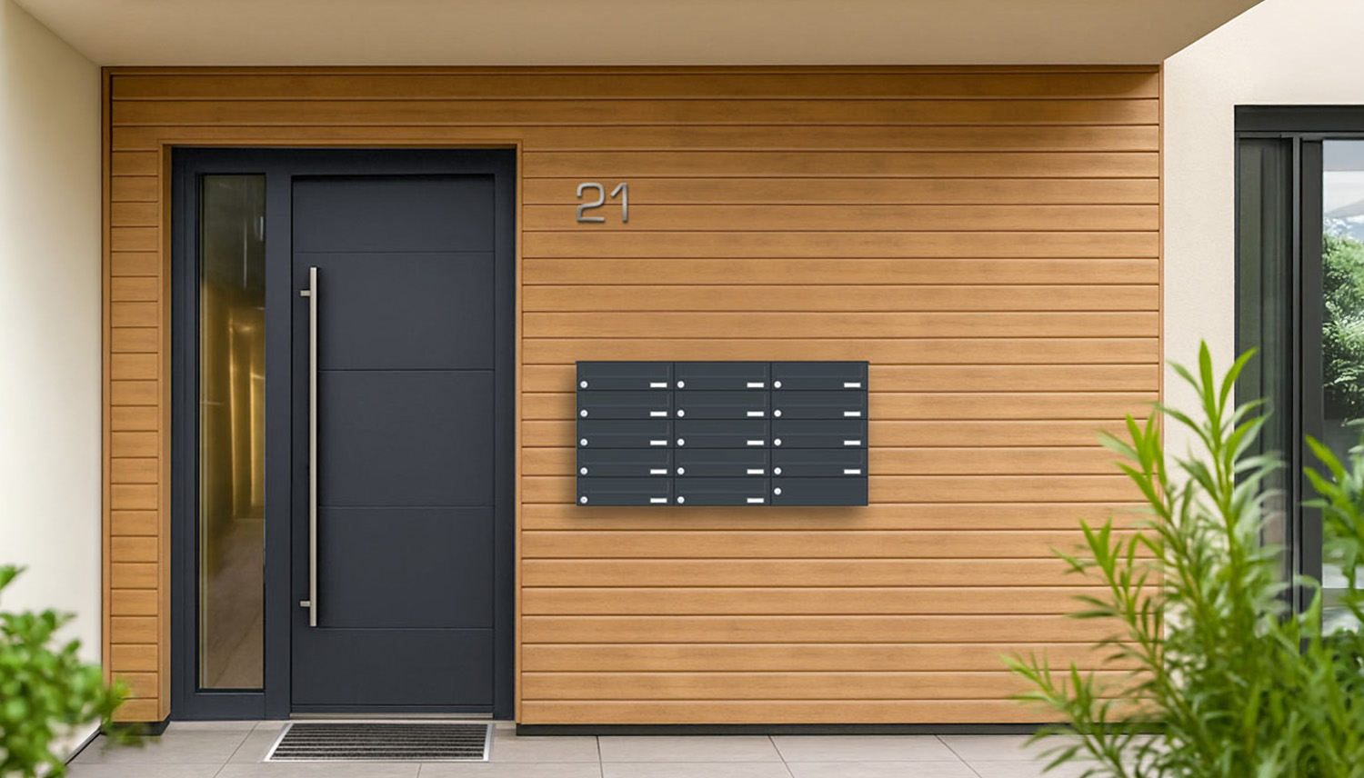 Briefkastenanlage | Aufputz | 14-fach | Waagerecht | Farbe